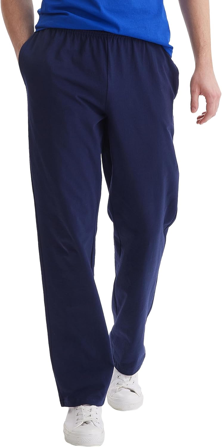 mens Essentials Mens Sweatpants, Mens Cotton Jersey Pants With Pockets, 33 Pants (pack of 1) - Navy