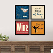 kotart Engineered Wood Photo Frames For Kitchen And Restaurant Wall Decoration - Food Quotes Decor Poster With Frame (11 Inch X 11 Inch, Multi) Design-2, Square)