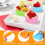 60 PCS Silicone lunch box dividers, reusable bento accessories, silicone cupcake liners, children's bento box accessories with forks, used for school, work, and travel