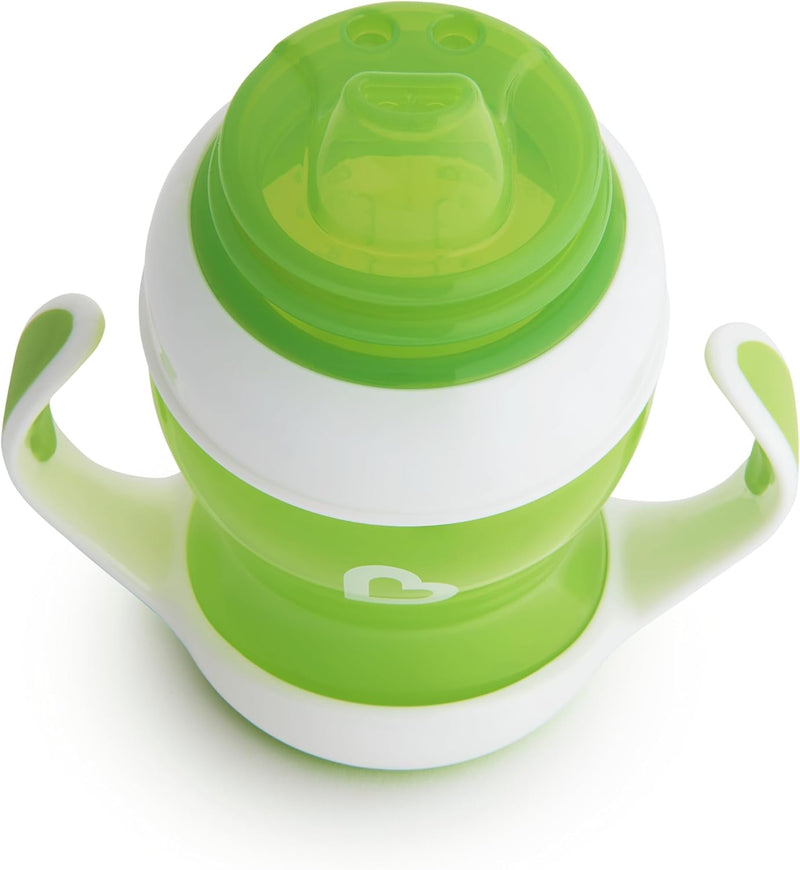 Munchkin Gentle Transition Trainer Cup, Spout transition from bottle to spill proof cup, leak proof and anti-slip handle for Baby/infant, boys and girls, 4oz Cpacity,4 months and above, Pink