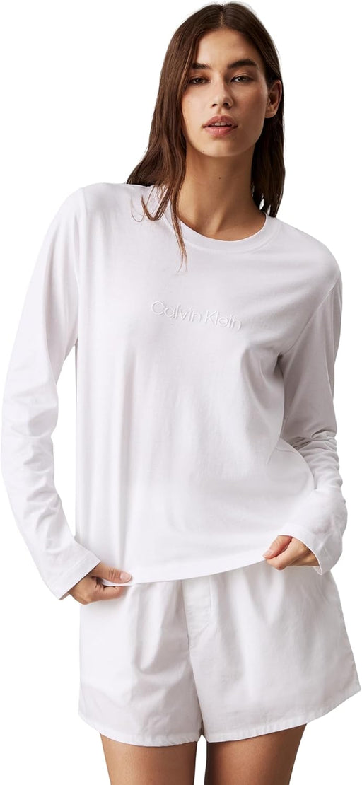 womens Longsleeve Classic 000qs7332e Lounge & Sleepwear Tops - WHITE
