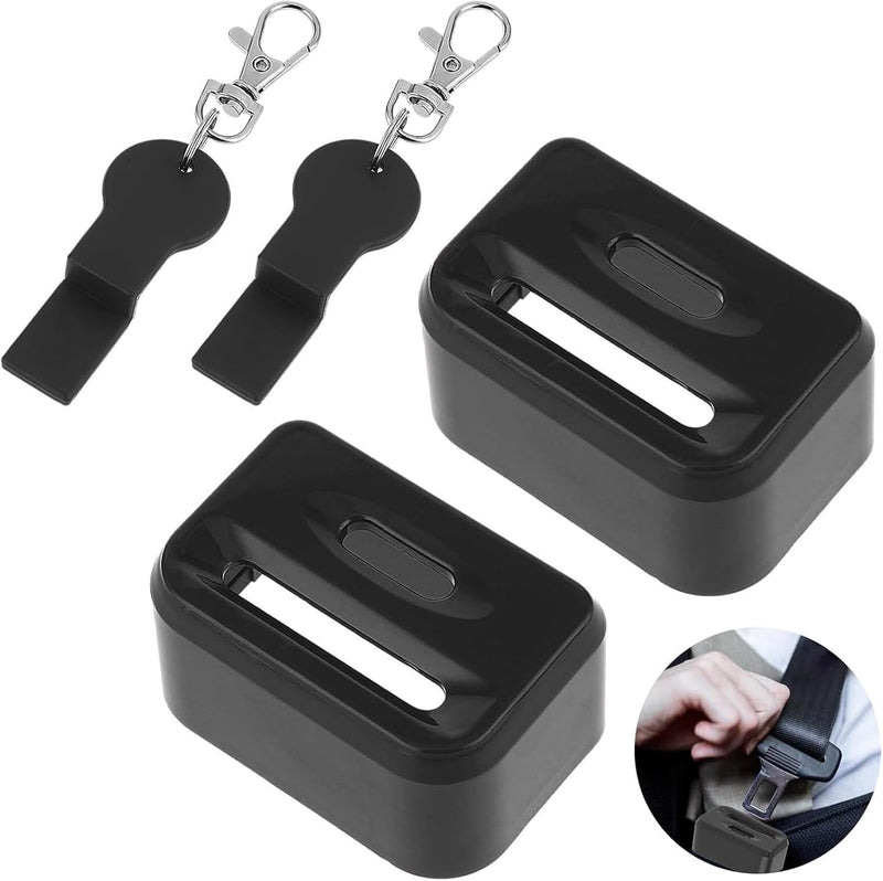 THE WHITE SHOP Car Seatbelt Buckle Guard, Children Seat Belt Lock Seatbelt Buckle Cover with 2 Keychains Buckle Guard Fit Most Car Accessories(Red)