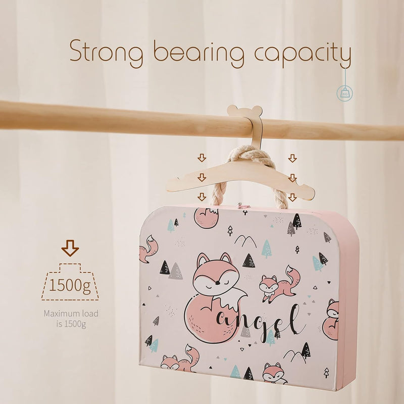 JULAN 20 pcs Wooden Kids Hangers,9inch Baby Nursery Closet Hangers,Cute Non Slip Wood Baby Toddler Hangers,Children Wood Coat Hanger for Baby Toddler Kids Clothes & Pants