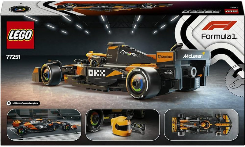 Speed Champions McLaren F1 Team MCL38 Race Car Toy with a Collectible Formula 1 Driver Minifigure - Model Kits for 10+ Year Old Boys & Girls or Adult Motorsport Fans 77251