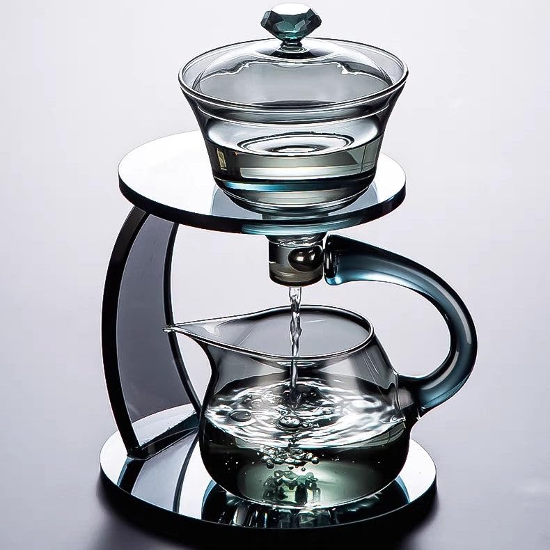 Borosilicate Glass Teapot Stovetop safe ï¼ŒLoose Leaf and Blooming Tea Maker, Christmas GiftGlass Tea Kettle with glass Handle, for Women and Adult (cixi black)