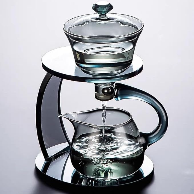 Borosilicate Glass Teapot Stovetop safe ï¼ŒLoose Leaf and Blooming Tea Maker, Christmas GiftGlass Tea Kettle with glass Handle, for Women and Adult (cixi black)