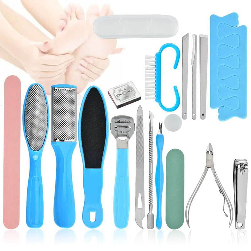 U-HOOME Pedicure Kit,20 in 1 Professional Pedicure Tools set Stainless Steel Foot Care Kit to Remove Hard Skin Head Skin