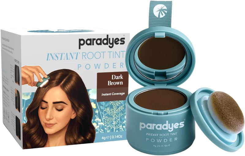 Paradyes Cover Up Powder Dark Brown Instant Root Tint Covers Grey Roots & Bald Spots Instantly for Women & Men Long-Lasting Matte Finish Easy Application 4gm - Dark Brown