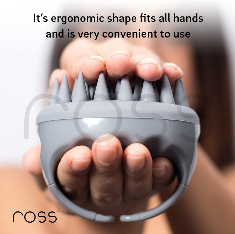 Ross Hair Scalp Massager Shampoo Brush with Soft Silicone Bristles (Black)