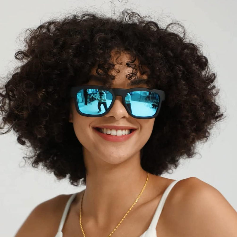 OhO sunshine OhO Bluetooth Sunglasses,Voice Control and Open Ear Style Smart Glasses Listen Music and Calls with Volume UP and Down,Bluetooth 5.0 Audio Glasses and IP44 Waterproof, unisex-adult
