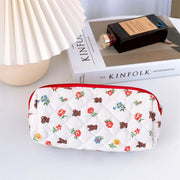 Cute Pencil Case Aesthetic Student Pouch Yellow Bow - Flower Bear