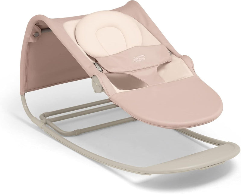 Mamas & Papas Tempo 3-in-1 Rocker/Bouncer, Lightweight, 3-Point Harness and Easily Removable Magnetic Toy Bar, Blush