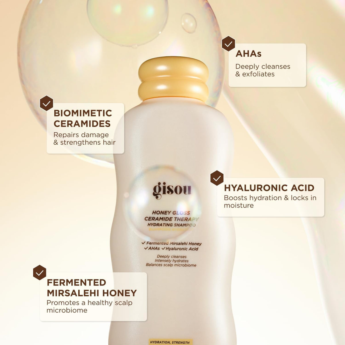 Gisou Honey Gloss Ceramide Therapy Hydrating Shampoo - 250ml – image 5