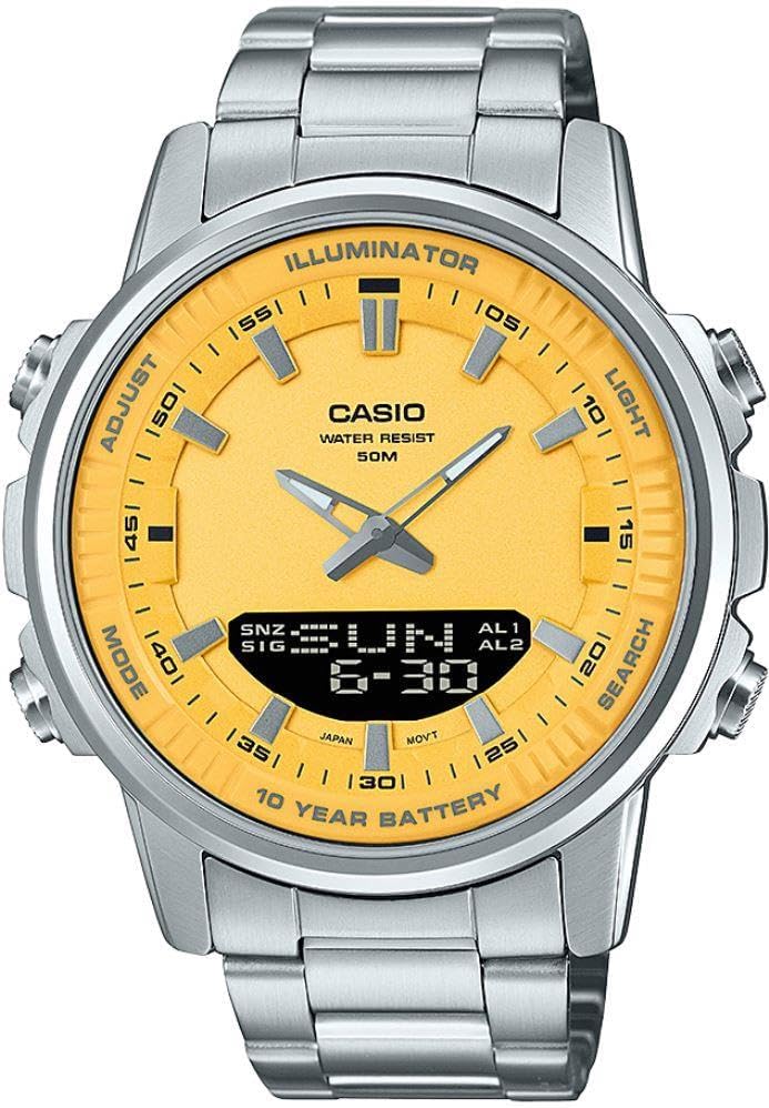 Stainless Steel Band Analog Digital - Yellow