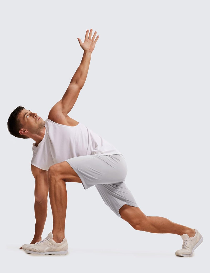 CRZ YOGA Men's Linerless Workout Shorts -9'' Quick Dry for Running Sports Athletic Gym with Pockets