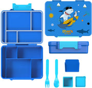 Lunch Box for Kids School,Children Lunch Box with Compartments, Bento Box Children, Leak-proof Lunch Box for Girls and Boys, Snack Box, Perfect for School, Nursery & Trips (SA Blue) (Blue Shark) - Blue Shark