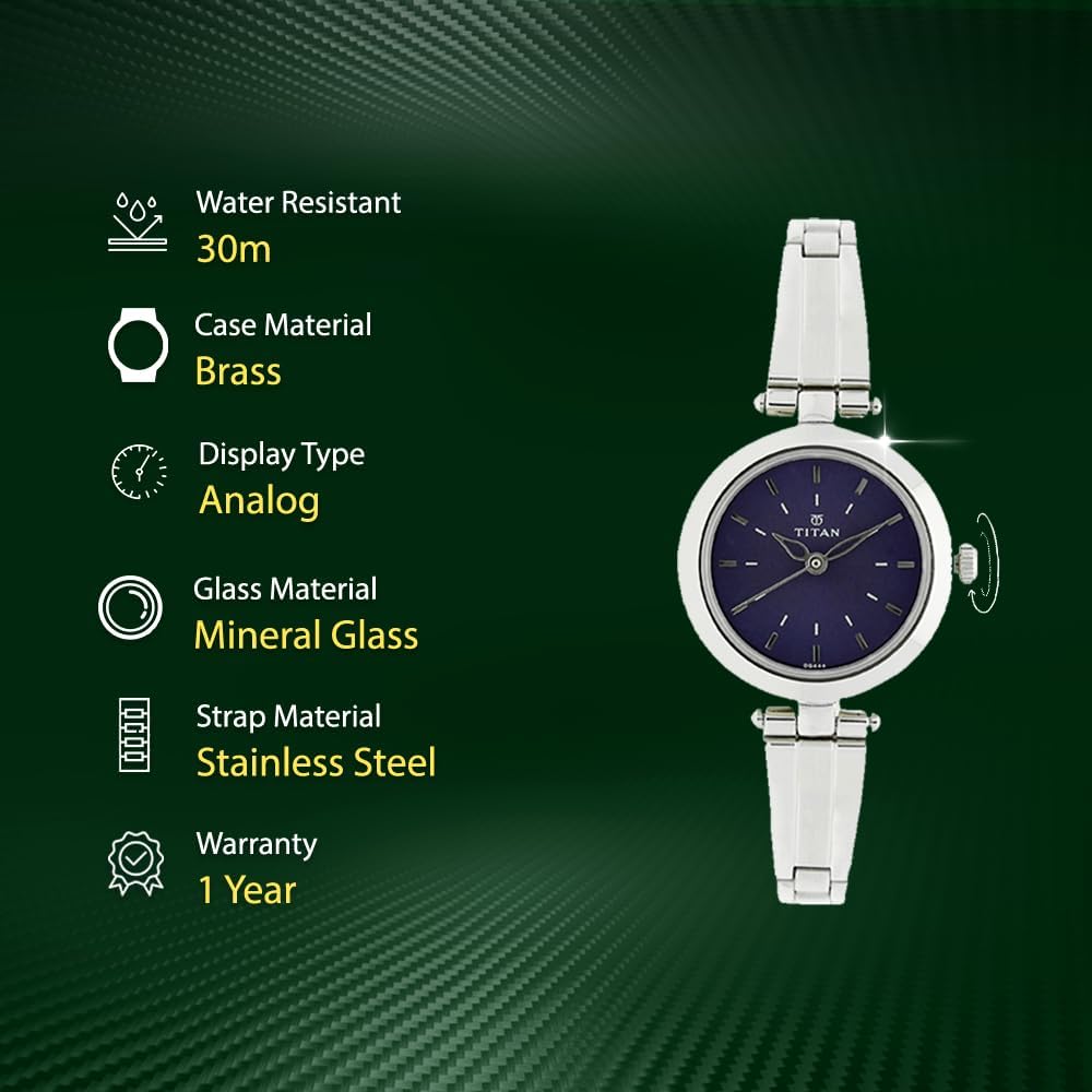 Karishma Analogue Round Blue Dial Stainless Steel Strap Watch for Women- 2574SM01 – image 3