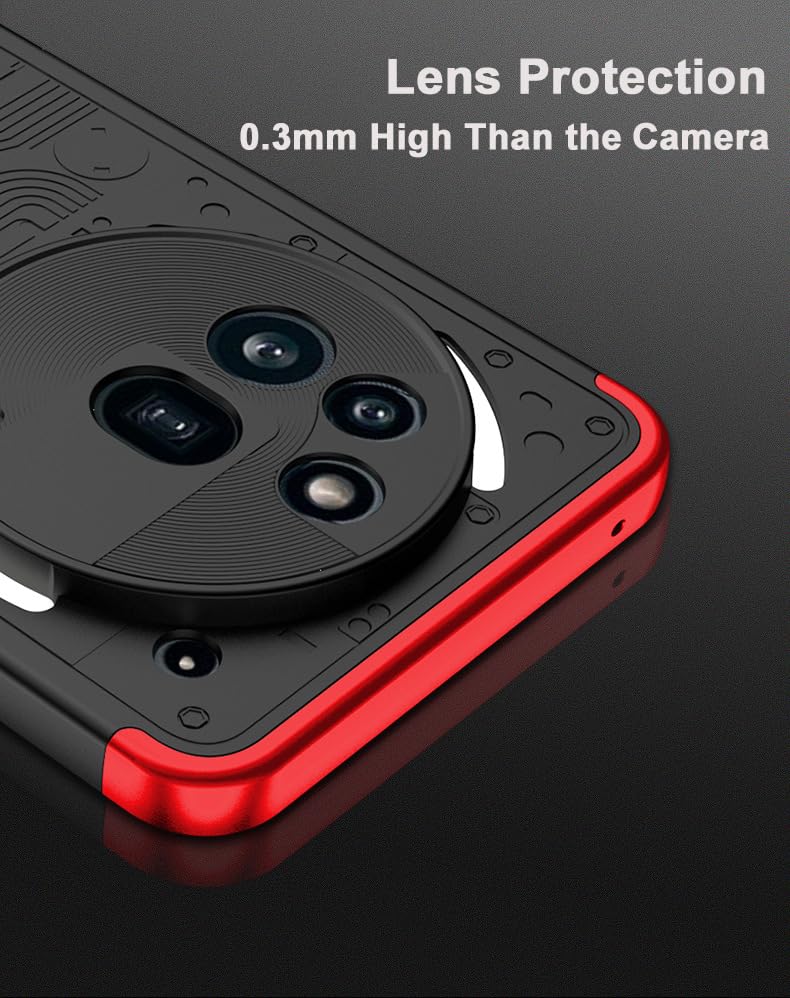 Case for Nothing Phone 3A/3 Pro, Matte Finish Design Lightweight Case, 3 in 1 Premium Slim Shockproof Hard PC Plastic Anti-Scratch Protector Cover (Black,3 Pro)