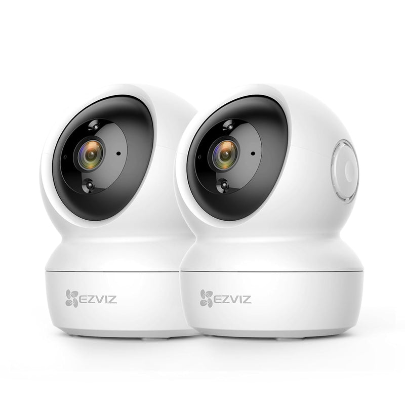 EZVIZ 2 Pack Indoor Security Cameras Wireless with App, 1080P, Pet Camera, Baby Monitor, Auto Tracking, Motion Detection, 10M IR Night Vision, Two Way Audio, Alarm, Google Alexa Control (C6N)