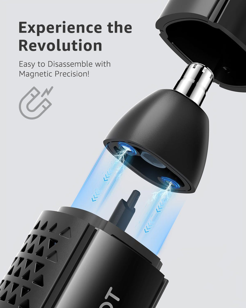 MANSPOT Nose Trimmer for Men Ear Nose Hair Trimmer, 10,000 RPM Ultra-Fast Electric Nose Trimmer with Vacuum Suction, USB-C, 90min Ultra-Long Battery Life, Magnetic Blade, Easy Cleaning, Wet & Dry Use