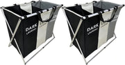 SKY-TOUCH Laundry Basket Hamper,Dirty Clothes Basket,3-Section Clothes Sorter Bin with Handle,Foldable Waterproof Storage Baskets with 135L Large Capacity for Bathroom&Washroom,66 38 58cm,1pcs - set of 2 pcs