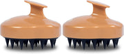 Ross Hair Scalp Massager Shampoo Brush with Soft Silicone Bristles - Style 2 (Pack of 2) Gold