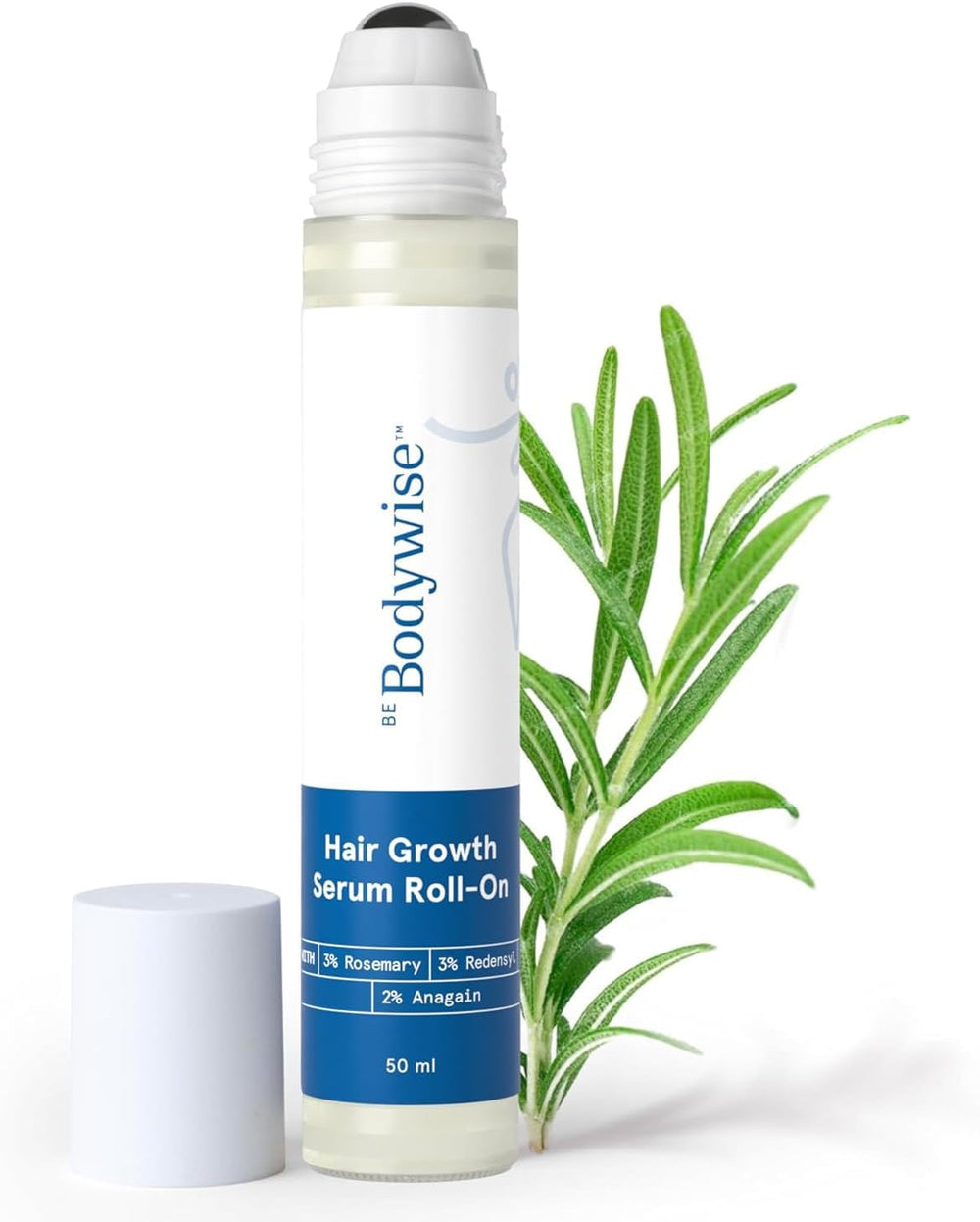 Be Bodywise Rosemary Hair Growth Serum (Roll On) Promotes Hair Growth, Stimulates Hair Follicles 3% Rosemary, 3% Redensyl & 2% Anagain Hair Fall Control SerumI Women & Men All Hair Types 25 ml