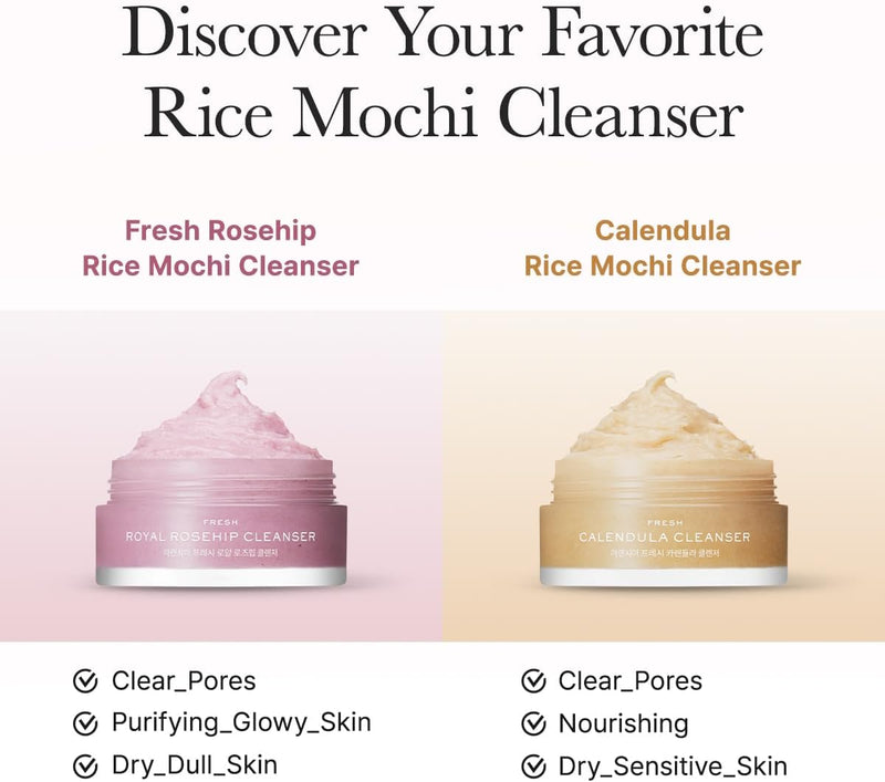 Rice Mochi Facial Cleanser Gift Set, 6 Varieties, 0.52 oz each - travel size, Korean skin care, holiday gift set