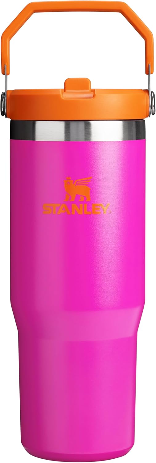 Stanley IceFlow Stainless Steel Tumbler with Straw - Vacuum Insulated Water Bottle for Home, Reusable Cup with Straw Leakproof Flip - Cold for 12 Hours or Iced for 2 Days, 30 Oz, Black 2.0