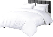 Premium 100% Egyptian Cotton Duvet Cover King 260x240cm with 2 Pillowcases, 300TC Percale Weave, Soft & Comfy Luxurious Hotel Quality Comforter Cover, All Season Bedding Set (White, King) - White Queen