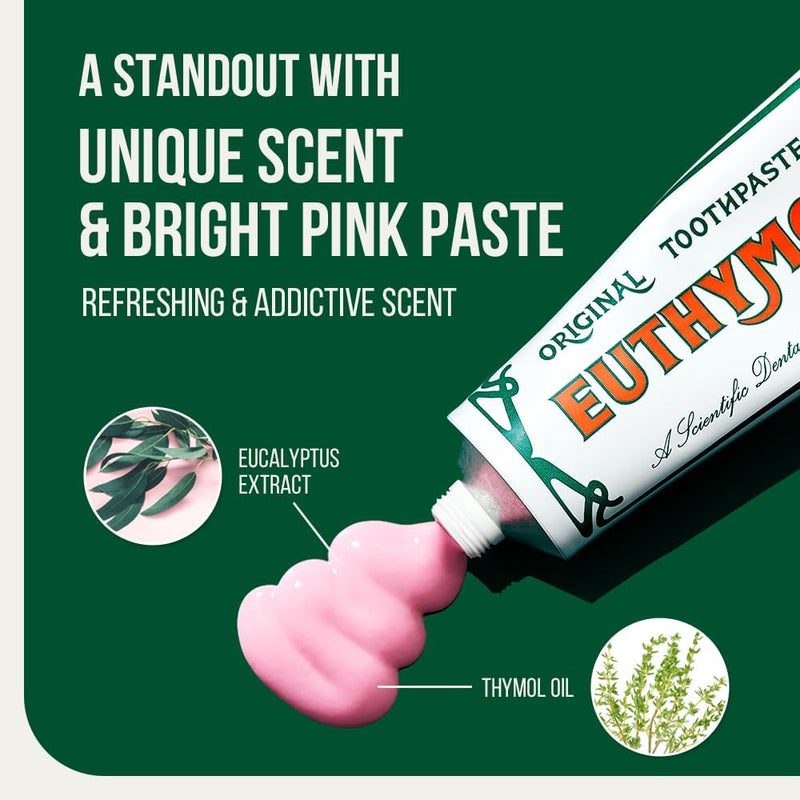 Euthymol Original Toothpaste 75ml, No Fluoride, Anti-Plaque, Antibacterial, Cavity Protection, Teeth & Gums Clean and Healthy, Cool Mint Refresh, Daily Oral Enamel Dental Care - 75 ml (Pack of 1)