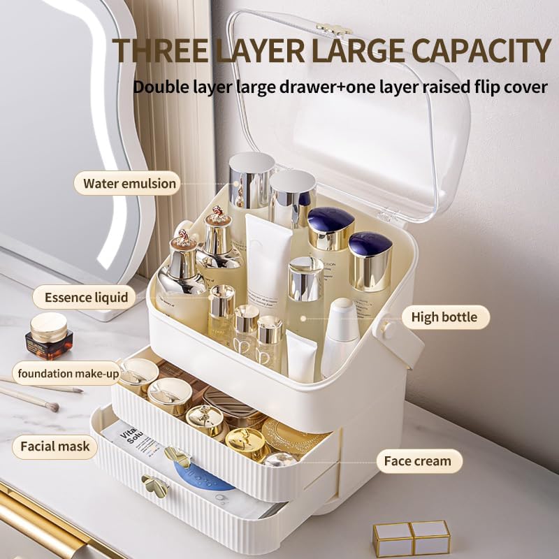 Makeup Organizer Cosmetic Display Case Skin Care Organizer Desk Vanity Organizer for Bathroom Countertop,Bedroom