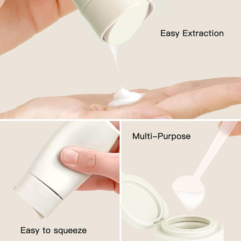 NALACAL Travel Dispenser Bottles for Toiletries, 5 Pack Travel Size Containers, Leak Proof Refillable Travel Accessories for Shampoo Conditioner, Portable Travel Bottles with Clear Toiletry Bag