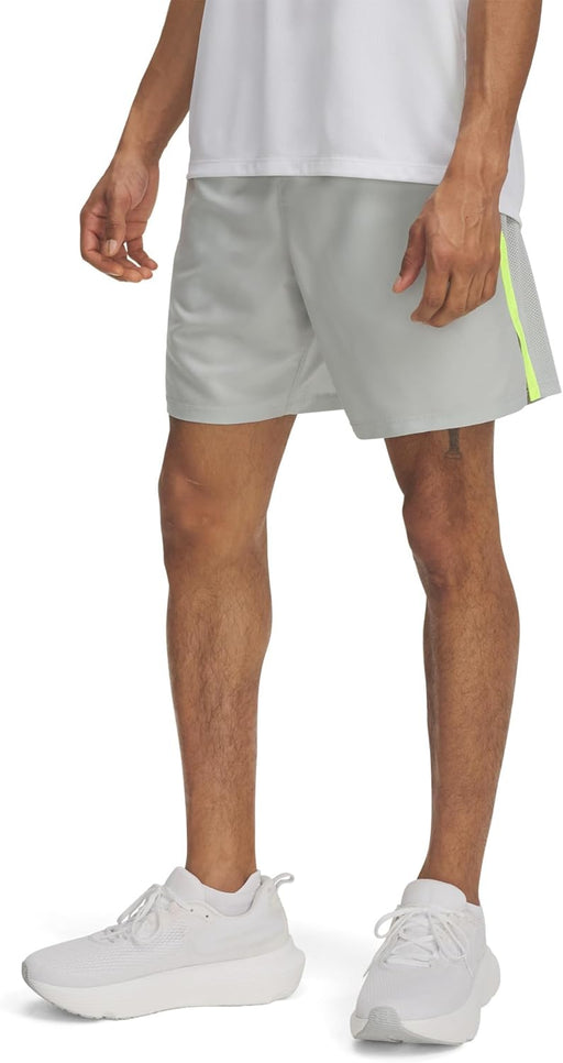 Mens Men's UA Launch 7" Shorts Bottoms (pack of 1) - Hydro Green / High Vis Yellow / Reflective