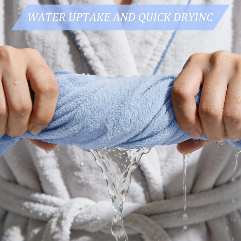 Women's Wearable Bath Towel Dress, Light Blue Coral Fleece Body Wrap Robe with Pocket Design, Quick Dry Soft Shower Wrap Skirt for Spa, Sauna, Beach, Hotel, Towelling Cover-Up for Ladies