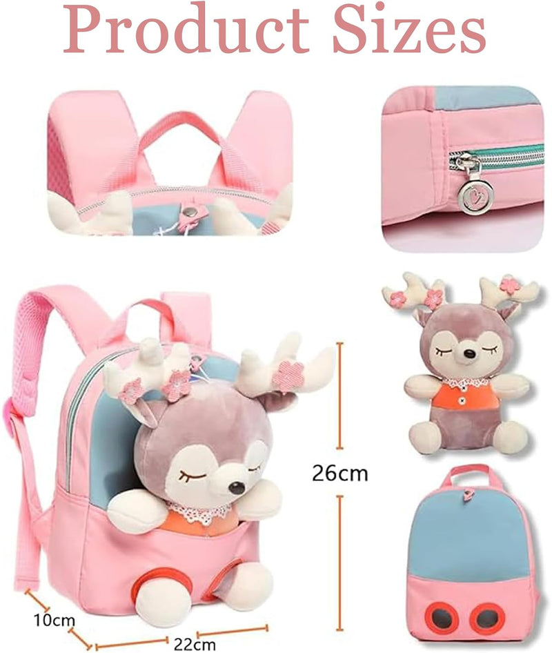 Cute Toddler Backpack, Animal Cartoon Kids Schoolbag, Lightweight Bookbags, Daypack School Backpack, Preschool Kindergarten Mini Children Bag - Pink
