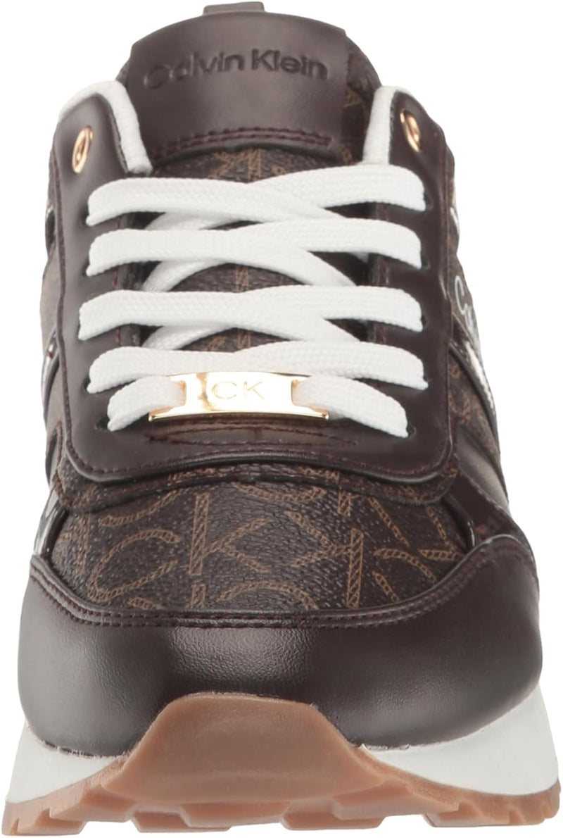 Calvin Klein Women's CARLLA Sneaker, BROWN MULTI 211, 9