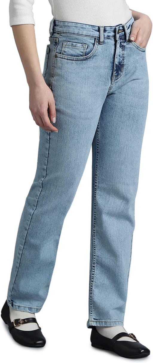 Women's Straight Jeans (INKSS23WJN-013_Denim Drama_36)