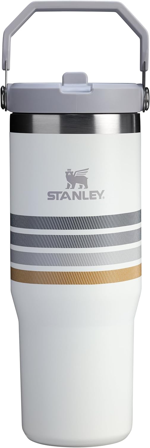 Stanley IceFlow Stainless Steel Tumbler with Straw - Vacuum Insulated Water Bottle for Home, Reusable Cup with Straw Leakproof Flip - Cold for 12 Hours or Iced for 2 Days, 30 Oz, Black 2.0