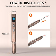 Electric Engraving Pen, Cordless Rechargeable Mini Rotary Tool with 42 Bits, Aluminum Body, Variable Speed, Portable Engraver Pen for Metal Wood Glass and Plastic, Brown
