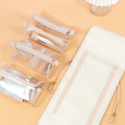 4 in 1 Travel Cosmetic Bag Roll-Up Toiletry Foldable Make Up Storage Bag for Skin Care Products, with 4 Detachable Zipper Pouches