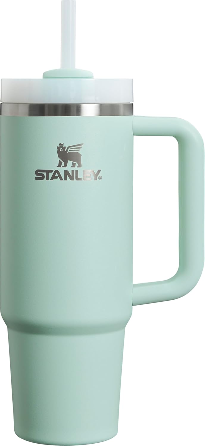 Stanley Quencher H2.0 Tumbler with Handle & Straw 40 oz | Twist On 3-Way Lid | Cupholder Compatible for Travel | Insulated Stainless Steel Cup | BPA-Free | Seafoam