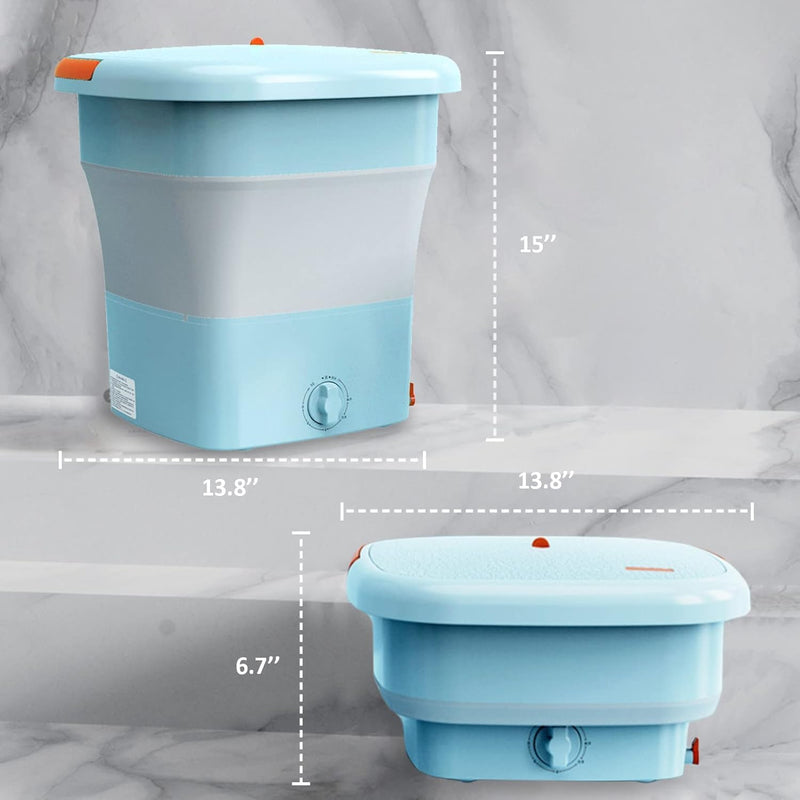 TDOO Folding Clothes Washing Machine, Portable Mini Automatic Home Travel Washing Machine, Lightweight Underwear Washer for Apartment, Laundry, Camping, RV, Travel, Underwear, Personal, Baby (12L)