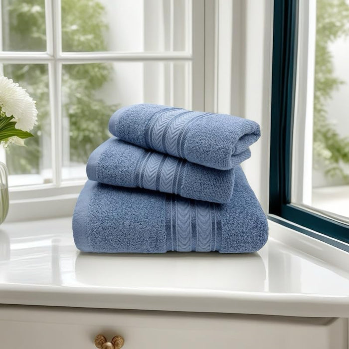 4 Pcs Pure Cotton Bath Towels Set70x140cm 2pcs 35x75cm 2pcs Soft AbsorbentQuick Drying Hotel Bathroom Travel Family SPA Dormitory and Home use Towels (Beige+Brown)