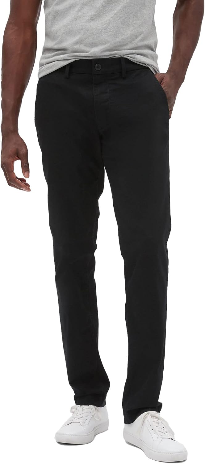 Men's Essential Slim Fit Khaki Chino Pants - True Black