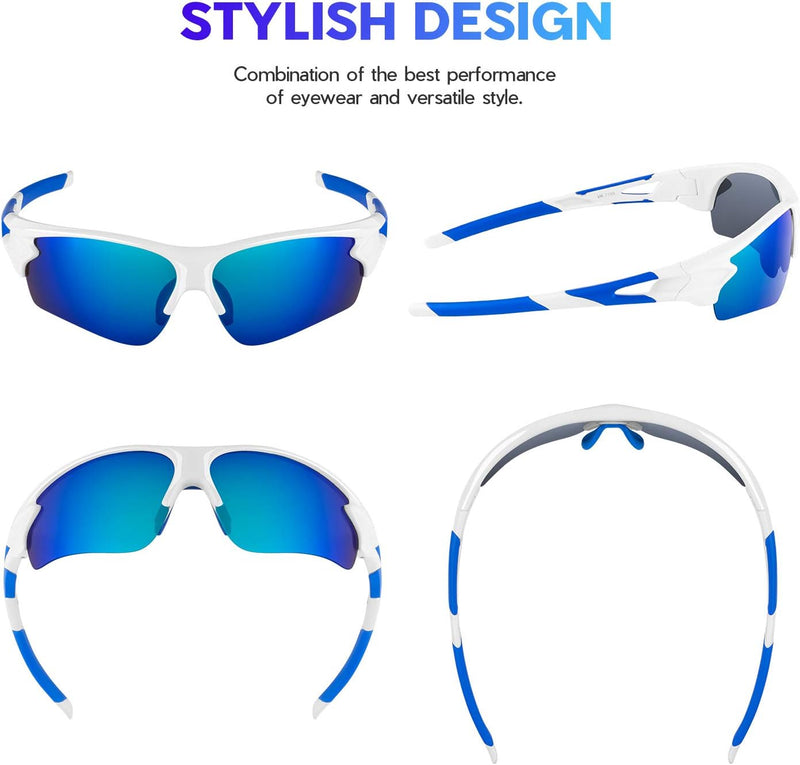 Polarized Sports Sunglasses for Men Women Youth Baseball Fishing Cycling Running Golf Motorcycle Tac Glasses UV400