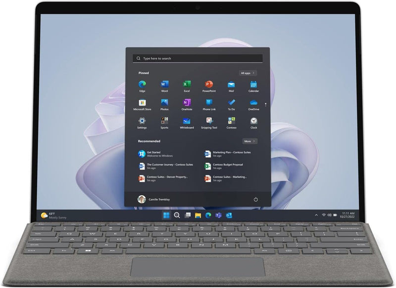 Microsoft Surface Pro 9 with 2880 X 1920 (267 PPI) PixelSense Display, Intel Core i7-1255U, Integrated graphics, 16GB RAM, 1TB SSD, Windows 11, Platinum - [QKI-00008] Device Only - Silver
