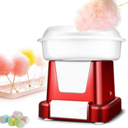 THE WHITE SHOP Cotton Candy Machine - Retro Cotton Candy Maker for Kids with 10 Skewers, 1 Cotton Swab & 1 Scoop, Premium Candy Floss Maker 500w, Carnival Style 32cm x32cm - Red