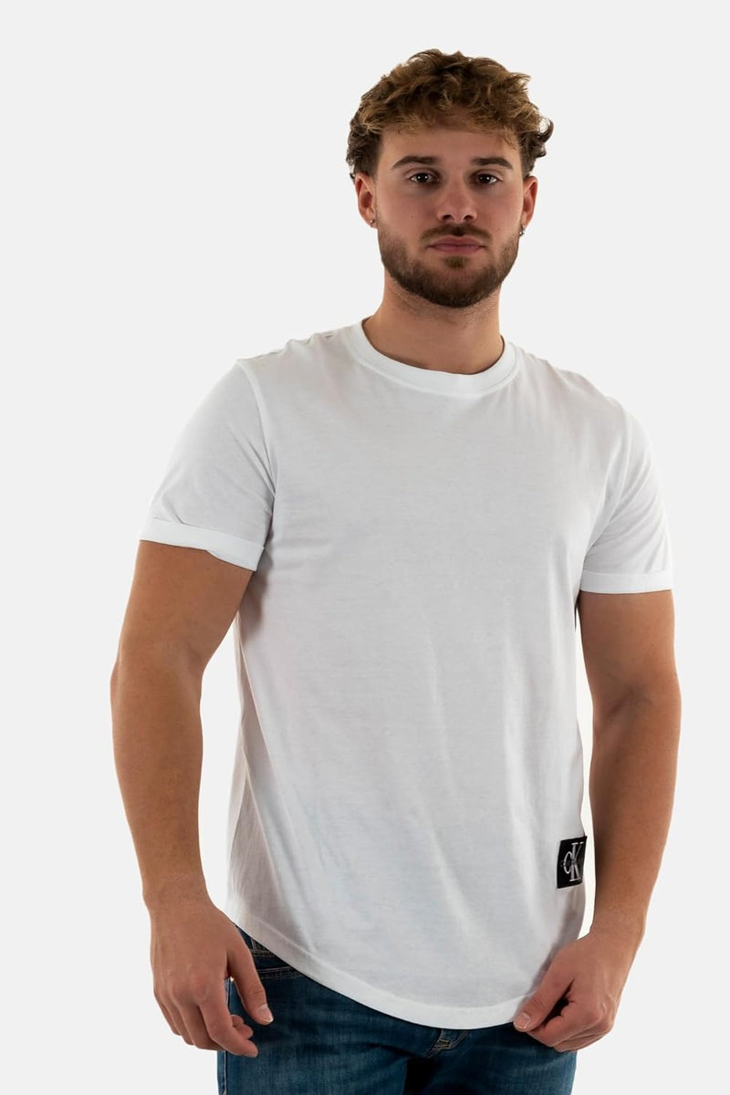 Calvin Klein Jeans Men's Badge Turn Up Sleeve S/S Knit Tops