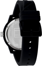 Men's Black Dial Black Silicone Watch - 1791483